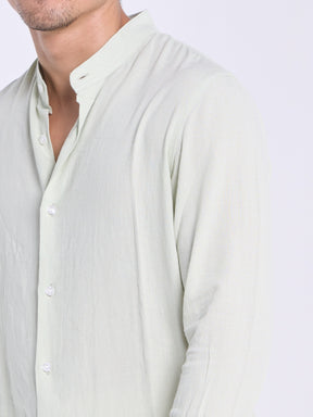 Bamboo Linen Shirt | Mandarin Collar