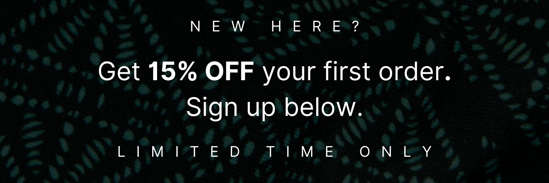 First Purchase Sign-up 15% Discount (Mobile)