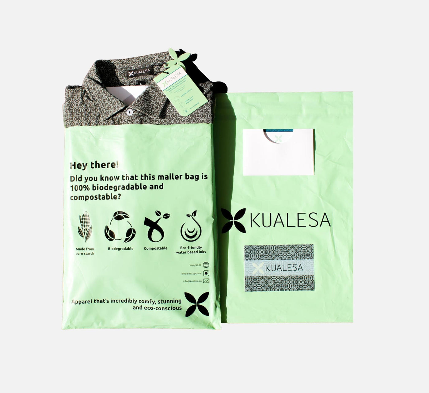 Eco-friendly mailer bag made from corn starch